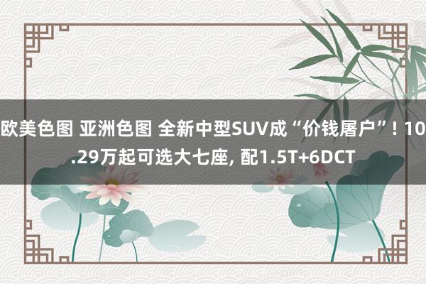 欧美色图 亚洲色图 全新中型SUV成“价钱屠户”! 10.29万起可选大七座, 配1.5T+6DCT