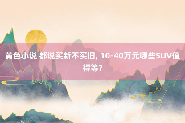 黄色小说 都说买新不买旧, 10-40万元哪些SUV值得等?