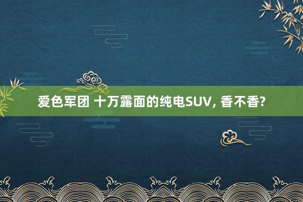 爱色军团 十万露面的纯电SUV, 香不香?