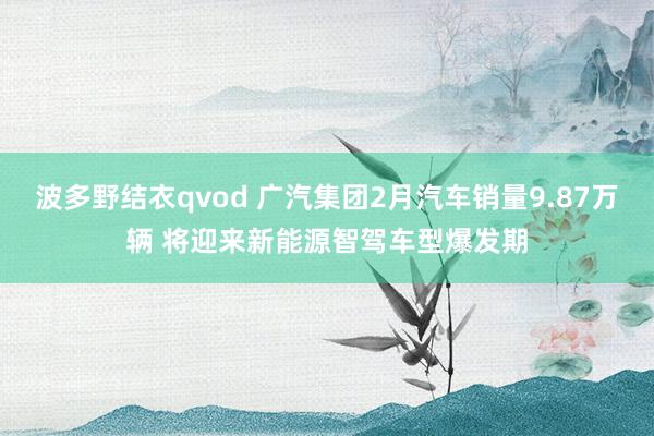 波多野结衣qvod 广汽集团2月汽车销量9.87万辆 将迎来新能源智驾车型爆发期