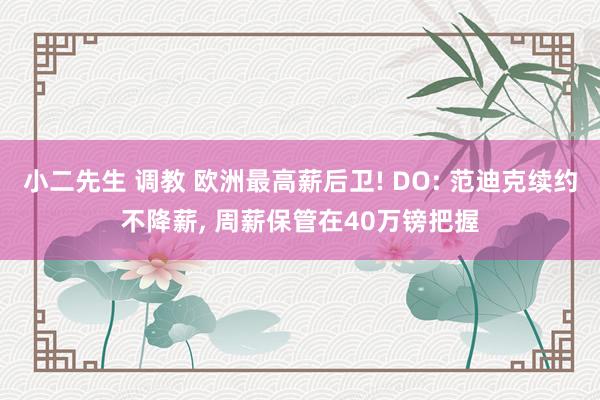 小二先生 调教 欧洲最高薪后卫! DO: 范迪克续约不降薪, 周薪保管在40万镑把握