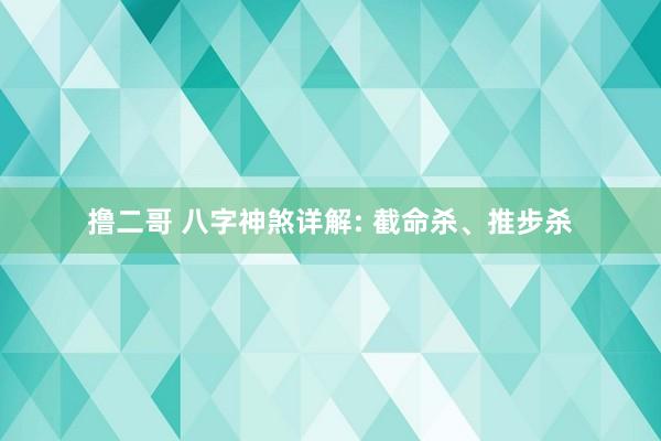 撸二哥 八字神煞详解: 截命杀、推步杀