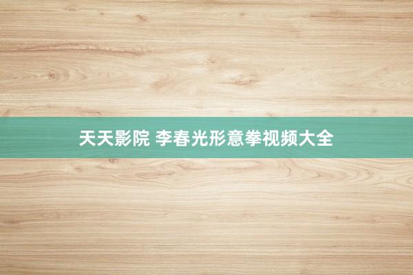 天天影院 李春光形意拳视频大全