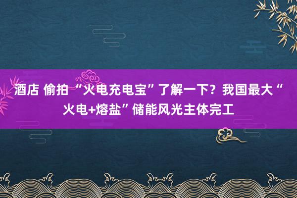 酒店 偷拍 “火电充电宝”了解一下？我国最大“火电+熔盐”储能风光主体完工